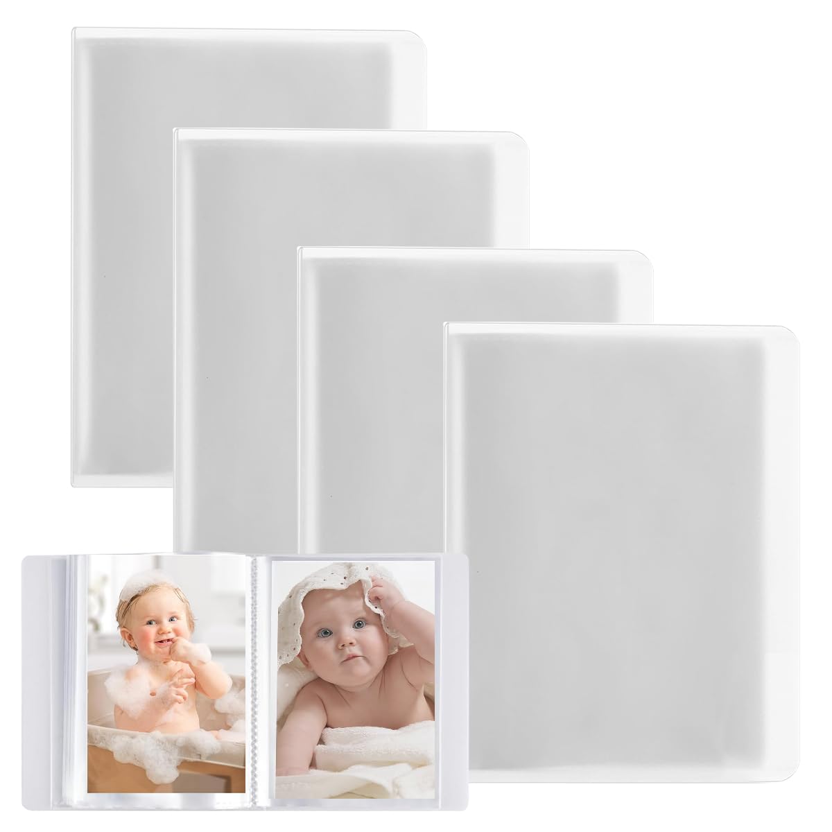 HASTHIP A6 Photo Album for Photos and Cards with 20 Pockets and Clear PP Matte Cover | Pack of 4