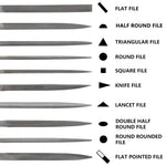 HASTHIP File Tools Set for Wood and Metal Work with Anti‑Slip Handles | 30 PCS 5 mm × 180 mm High Carbon Steel