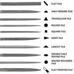 HASTHIP® 10Pcs File Tools Set, Premium Hardened Drop Forged Alloy Steel File Tools, Includes Flat, Flat Warding, Square, Triangular, Round, and Half-Round Files5mm*180mm in size/per one