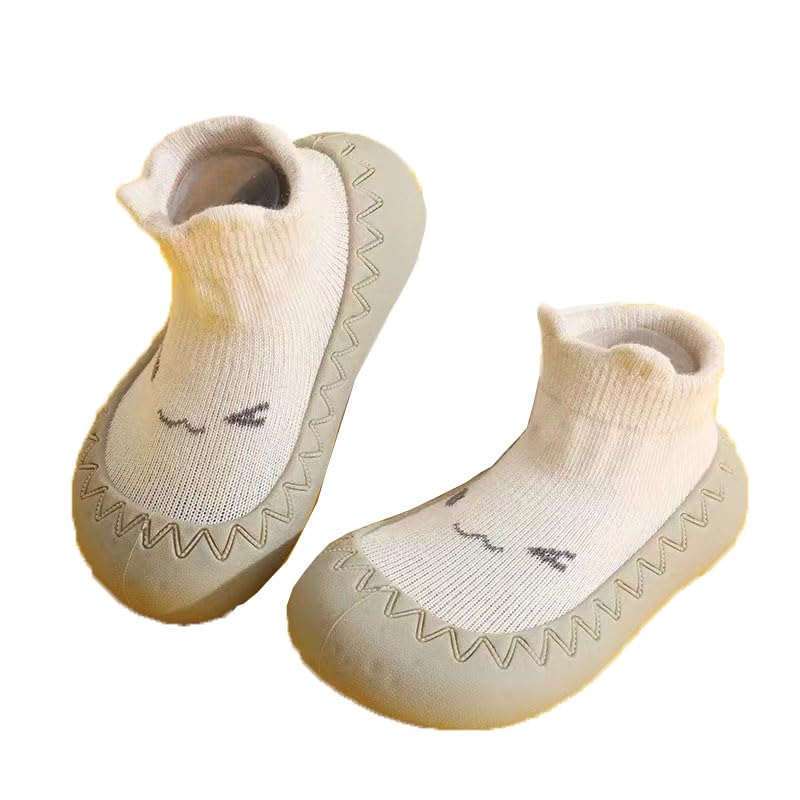 HASTHIP® Zapatos Calcetín para Bebé, Antideslizantes con Suela de Goma Suave, Zapatillas de Interior Infantiles con Dibujos Animados, Zapatos Primeros Pasos para Niños y Niñas