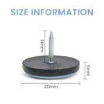 HASTHIP Furniture Pads for Chair Legs 20 pcs with PTFE Nail On Glides 25 mm | Floor Protector for Wooden and Carpeted Surfaces