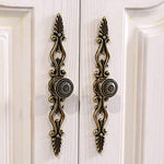 HASTHIP Cabinet Drawer Pull Handle for Kitchen and Wardrobe with 128mm Hole Pitch | Zinc Alloy 6Pcs Antique Brass Finish