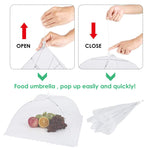 HASTHIP 4 Pack Food Cover Tents, 17 inch Pop-Up Mesh Food Covers Tent Umbrella, Reusable and Collapsible Screen Net Protectors for Outdoors Parties Picnics BBQs Keep Out Flies Bugs Mosquitoes