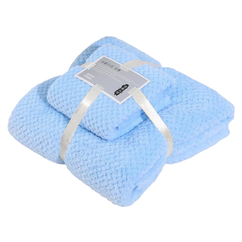 Set of 2Pcs Bath Towel Set Bath Towel & Towel Ultra Soft Coral Velvet 55 Inches Bath Towel and 29 Inches Towel Set Skin Friendly Gift Packing Baby Shower Gift