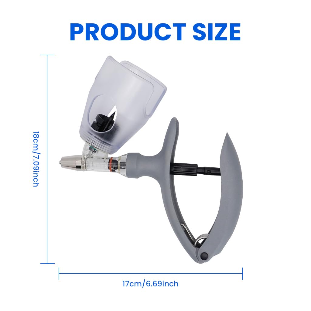 HASTHIP Livestock Syringe for Vaccines with 5ml Adjustable Dose featuring Automatic Repeating Mechanism | Ideal for Cattle Sheep and Pig Injections