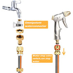 HASTHIP Garden Hose Tap Connector Set for 1/2 and 3/4 Inch Faucets with 360° Rotation | Solid Brass 8PCS Quick Connect Adapters