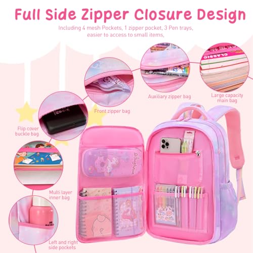 HASTHIP® Mochilas escolares para niñas de 7 a 12 años - Rosa