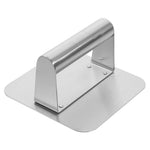 HASTHIP® Prensa para Hamburguesas de Acero Inoxidable - Prensador Cuadrado 5.5 Pulgadas Antiadherente para Moldear Carne, Parrilla y Cocina Casera - Color Plateado
