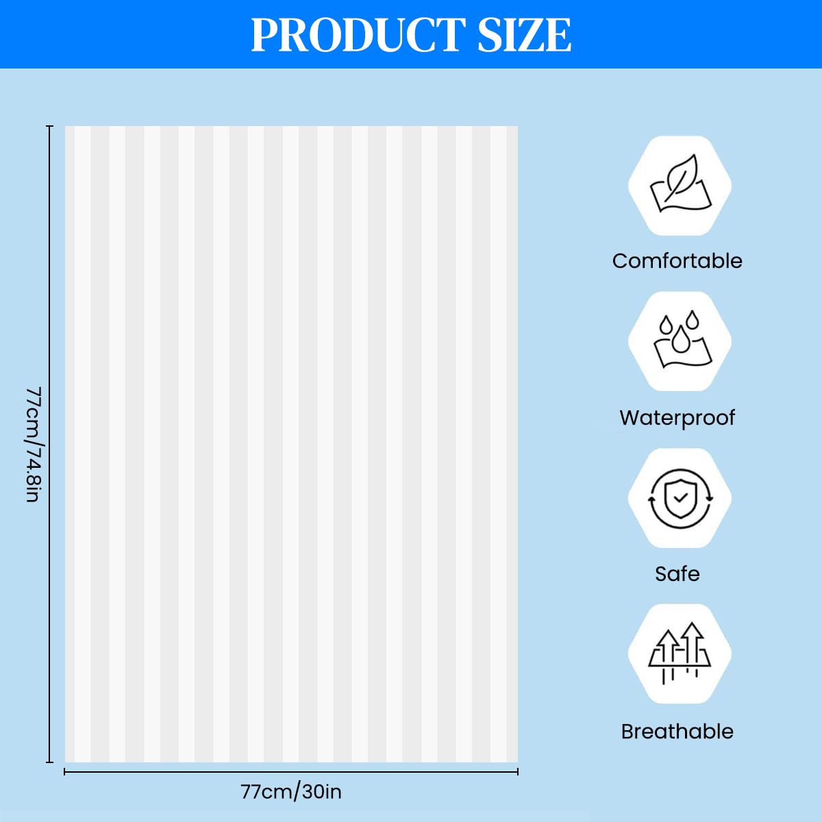 HASTHIP Massage Table Throw for Spa Use with Stripped Pattern 30x74 in | Silk Cotton White