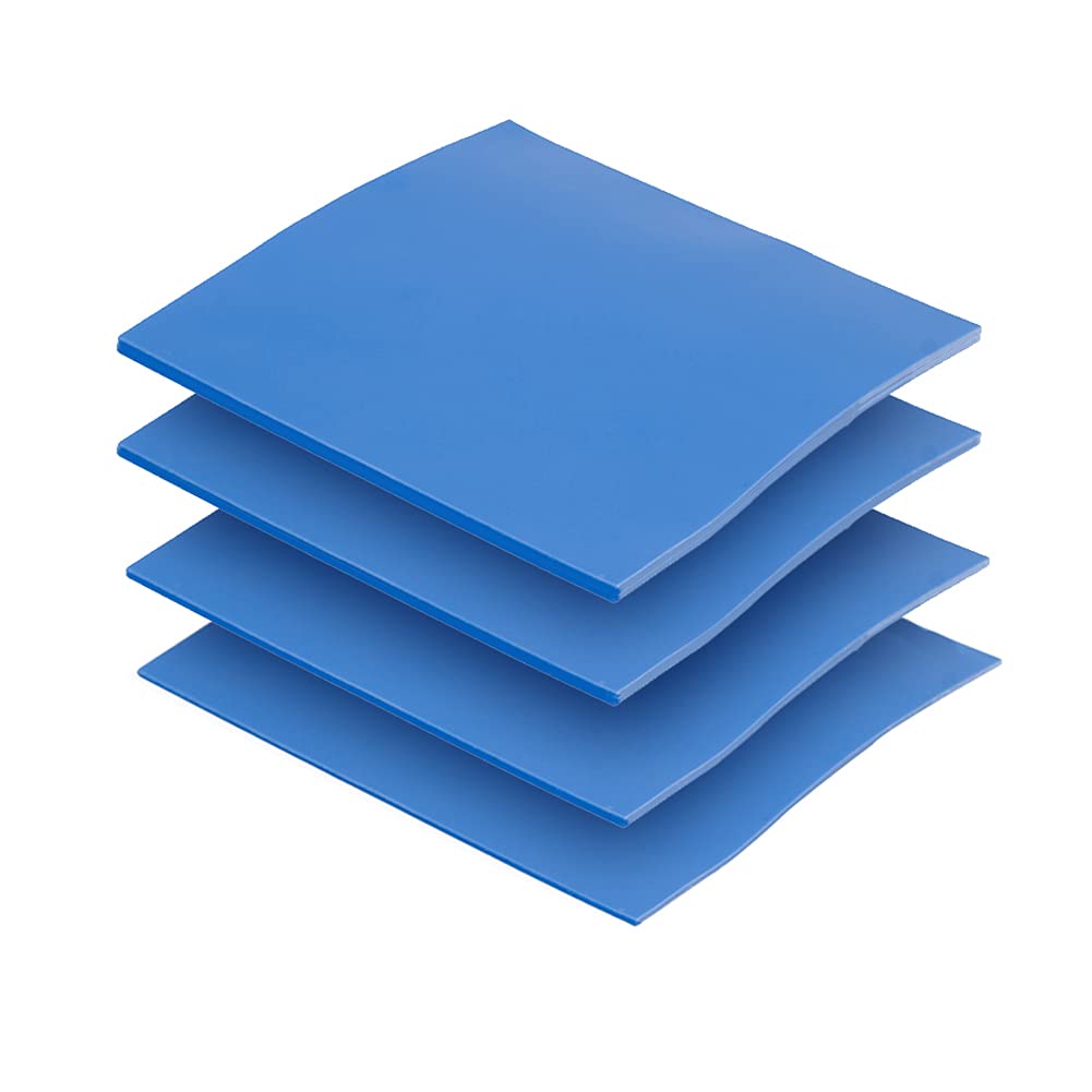 HASTHIP® Paquete de 4 Almohadillas Térmicas 100x100mm (0.5mm, 1mm, 1.5mm, 2mm) Gel de Silicona Alta Conductividad 6.0W/MK para CPU, GPU y Portátiles