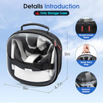 HASTHIP® Travel Case for Meta Quest 3S VR Headset Portable Carrying Case with Handle Transparent Protective Case Headset Controller Grips Charger Accessories Bag for Meta Quest 3S, 23x12x23cm