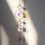 HASTHIP Sun Catcher for Home Decor 12.9 in Hanging with Multi Faceted Star Charm | Colorful Reflective Room Decoration