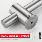 HASTHIP Shower Slide Rail for Bathroom with Adjustable Holder and No Drill Mounting | 25.9 in Stainless Steel Design