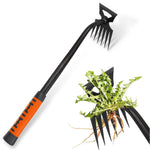 HASTHIP Weeder Hand Tool for Lawn and Garden with 15.7 in Steel 6 Claws | Rubberized Handle