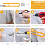 HASTHIP® Folding Grab Bar for Bathroom, 24 Inch Anti-Slip U-Shaped Toilet Handrail, Space Aluminum Wall-Mounted Safety Support Handle