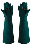 HASTHIP® 60cm Heat-Resistant Welding Gloves, Heavy-Duty Split Leather Long Cuff Protective Gloves for Pet Care, Farm Work, Welding, Forging, BBQ & High-Temperature Work