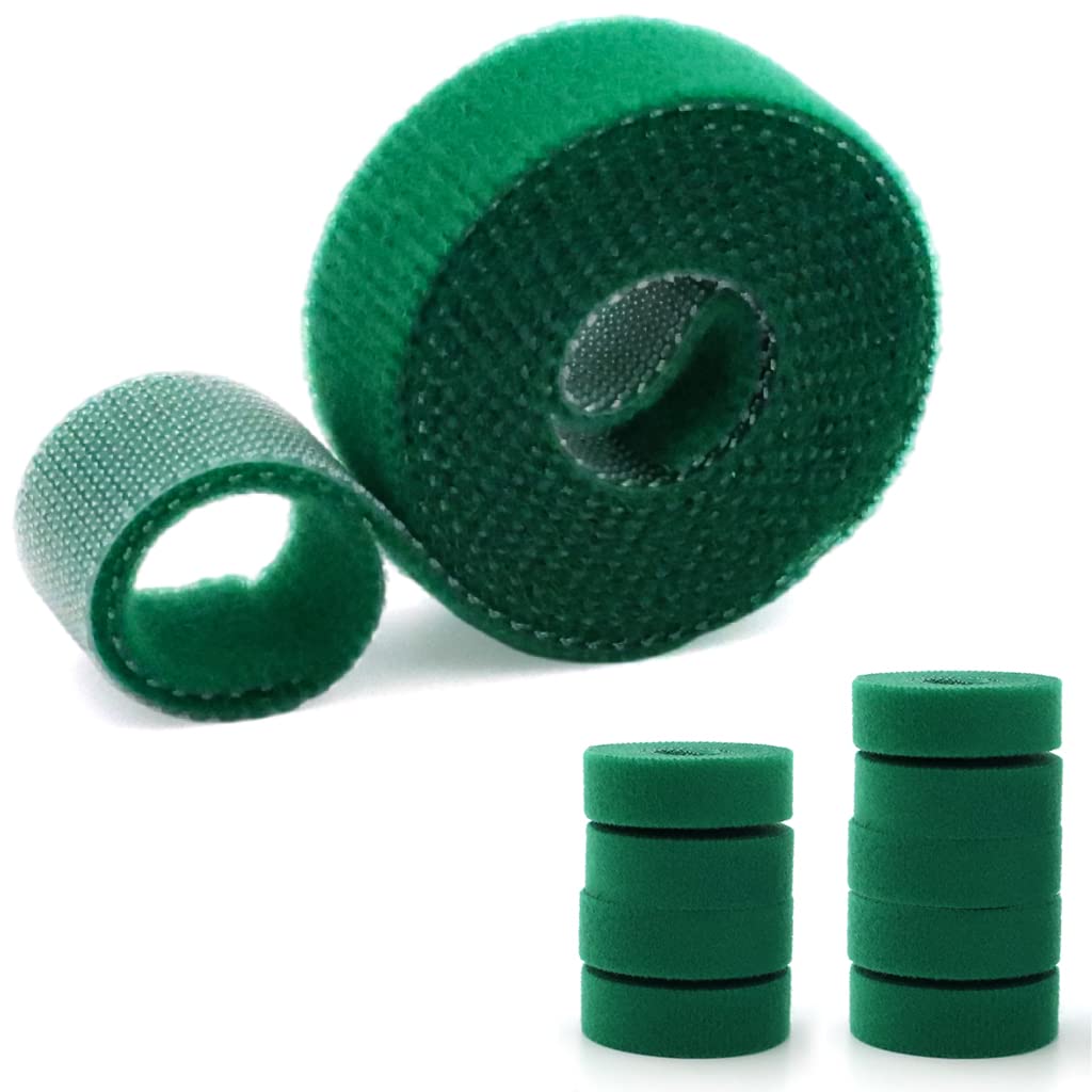 HASTHIP Plant Tie Strap for Tomato and Tree Support with Hook Loop Design 10pcs 1m Nylon Rolls