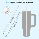 HASTHIP Silicone Straws for Stanley 40oz Cup with 11.8in Reusable Design and Sakura Caps | BPA Free
