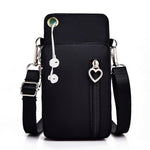 HASTHIP® Bolso Bandolera Pequeño para Mujer, Riñonera Cruzada Impermeable de Oxford, Mini Bolso Monedero con Compartimentos Múltiples, Cremallera Suave y Correa Ajustable para Viaje,