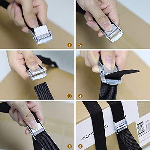 HASTHIP Tie Down Straps for Motorcycle Cargo and Luggage featuring Metal Cam Buckle 2.5m