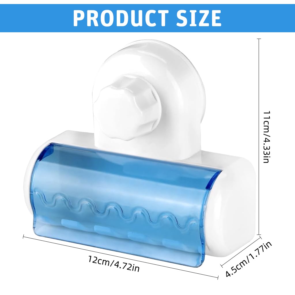 HASTHIP Toothbrush Holder for Bathroom with 5 Slot Dustproof Cover and Suction Mount | Family Organizer