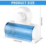 HASTHIP Toothbrush Holder for Bathroom with 5 Slot Dustproof Cover and Suction Mount | Family Organizer