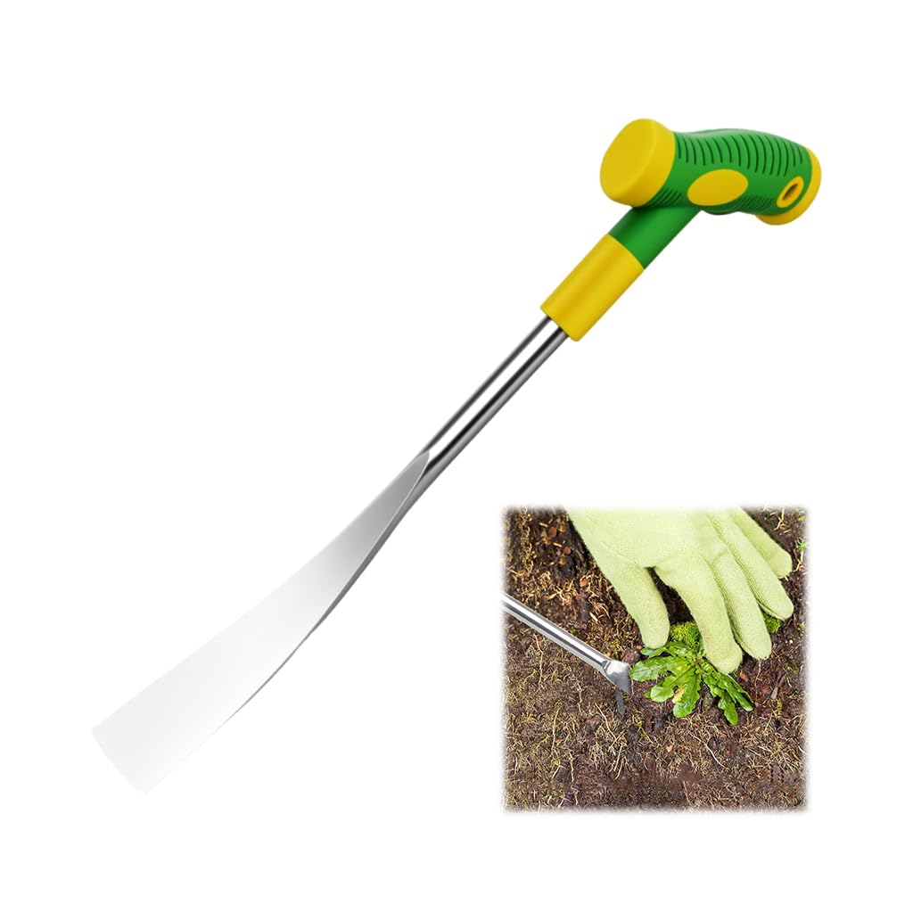 HASTHIP Gardening Weeder Tool for Weeding and Digging with Narrow Spade Head | Stainless Steel T Handle