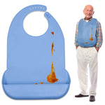 HASTHIP® Silicone Adult Bibs, Waterproof Adjustable Adult Bib, Large Bib with Leakproof Pocket, Adult Eldly Bib Adult Washable Dining Bibs for Men, Women Eating Cloth for Elderly Seniors and Disabled