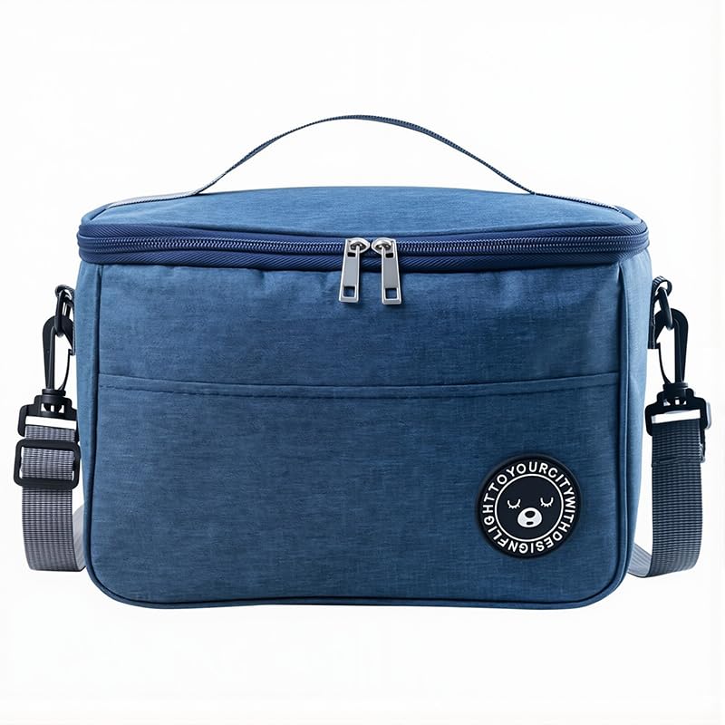 HASTHIP Insulated Lunch Bag for Camping and Office with Foil Liner & Shoulder Strap 26x18x17cm | Turquoise