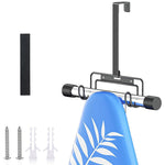 HASTHIP® Iron Holder Wall Mounted - Over Door and Wall Mount Iron Stand for Ironing Clothes Organizer with Removable Hook Space Saving Rack for T and Y Shape Boards, Black Easy Installation