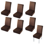 HASTHIP® Dining Chair Cover Set of 6 - Washable Removable Short Dining Chair Covers Protector Seat Slipcover Hotel Velvet Covers - Bronze