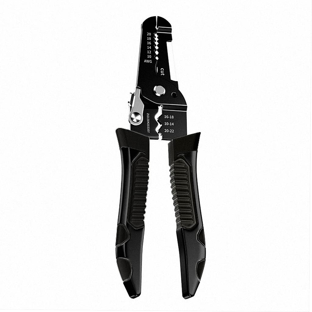 Multipurpose Wire Cutter and Stripper Tool Durable Carbon Steel Ergonomic Grip 10-22 AWG for Electricians & DIY with Safety Lock Crimping & Cutting Functions
