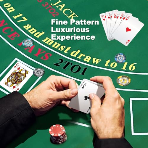 HASTHIP® Blackjack Poker Table Mat 70.8x35.4 inches Standard Green Blackjack Poker Table Mat