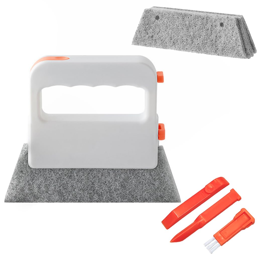 HASTHIP Window Cleaning Brush 5 in 1 for Tracks and Frames with 4 Layer Pad & Mini Brush | PP Handle Design