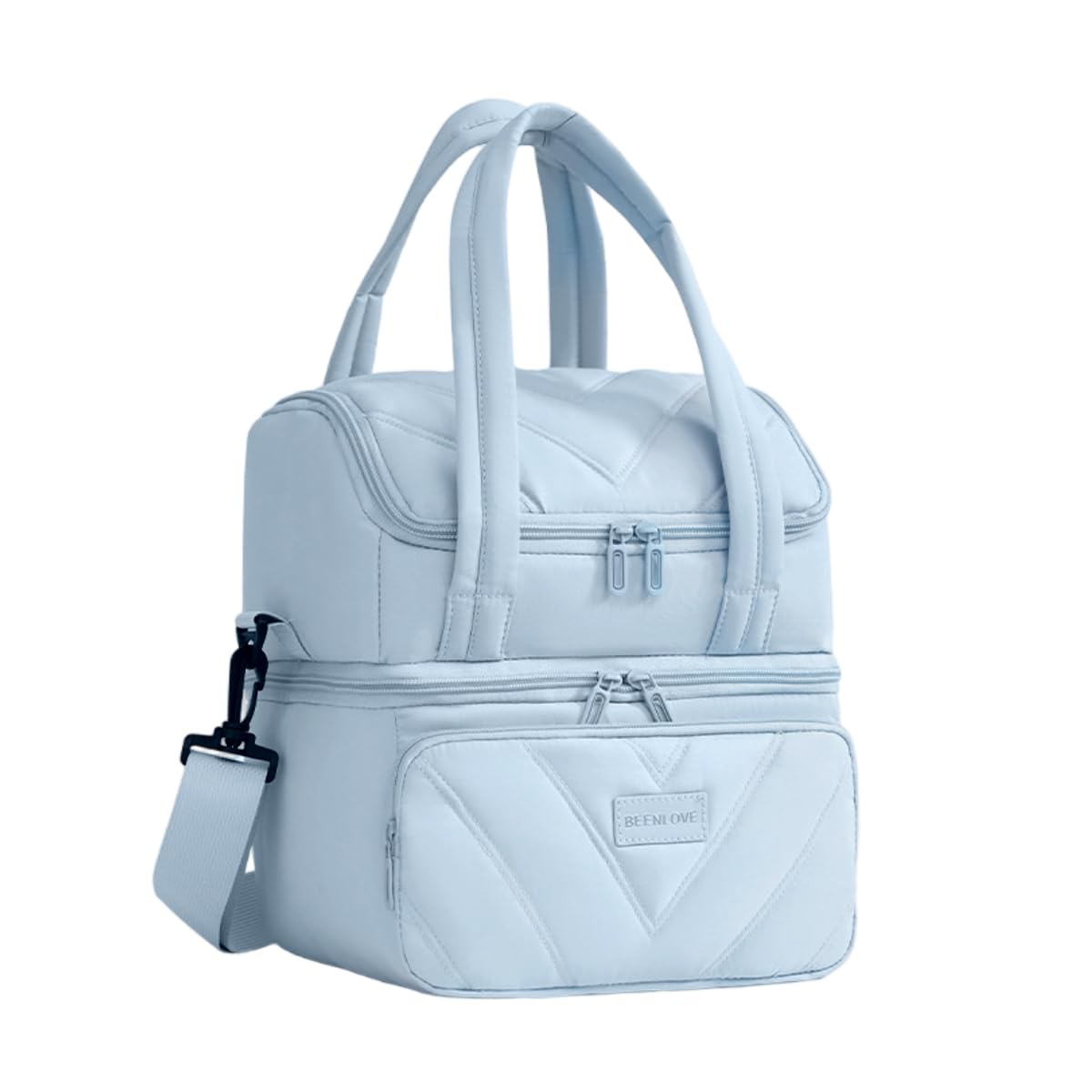 HASTHIP® Insulated Lunch Bag for Women Men,Double Deck Cooler Tote 12L Leakproof Large Lunch Box with Shoulder Strap Pockets,Reusable Thermal Tote for Work Office Picnic Travel Beach