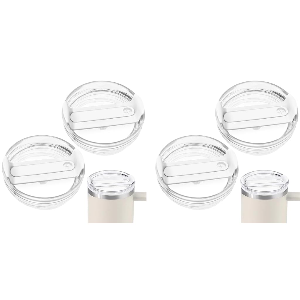 HASTHIP 40 oz Tumbler Lid Replacement for Stanley Cup with Straw Hole and Spill Proof Seal | 2 Pack Clear BPA Free Covers