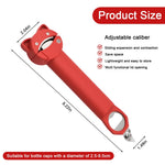 HASTHIP Retractable Multifunctional Can Opener with Adjustable Stainless Steel Cap Remover (Red)