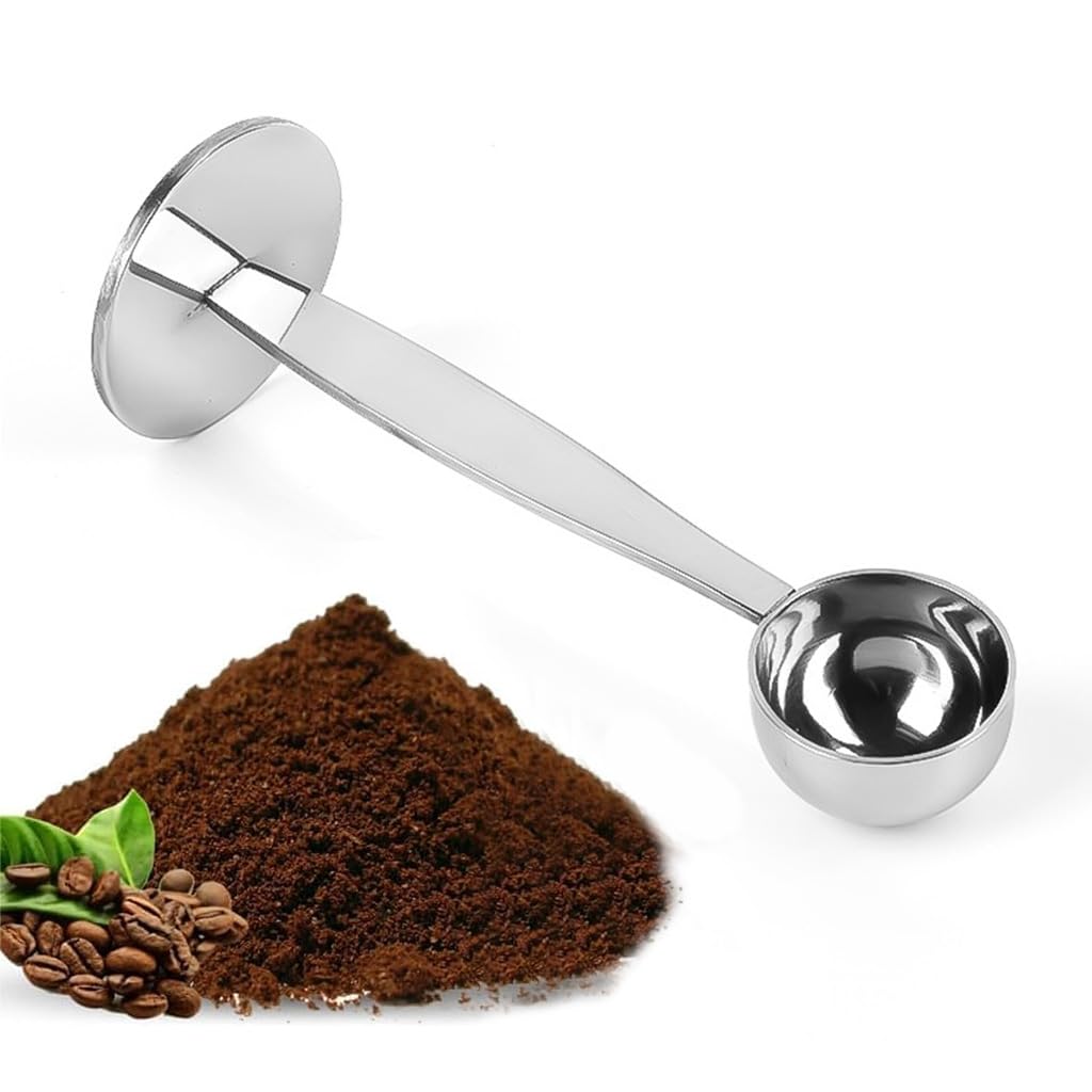 HASTHIP® Coffee Spoon, 2 in 1 Stainless Steel Coffee Measuring Scoop, CoffeeMaker Tools for Ground Coffee, Espresso, Protein Powders, Tea, Sugar, grain