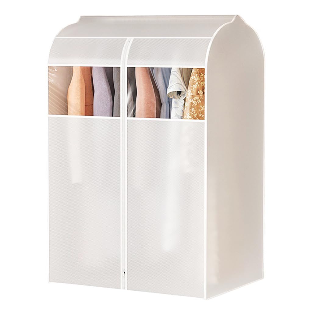 HASTHIP Garment Storage Bag for Wardrobe Organization with Zipper Closure 47.2 in Transparent PVC Cover | Fits 10–25 Clothes