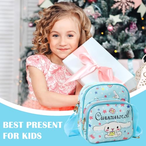 HASTHIP® Cinnamoroll Crossbody Bag for Girls Kawaii Cinnamoroll Shoulder Bag Small PU Sling Bag with Removable Shoulder Strap Crossbody Bag Christmas Gift for Girls Birdthday Gift, 18x10x20cm