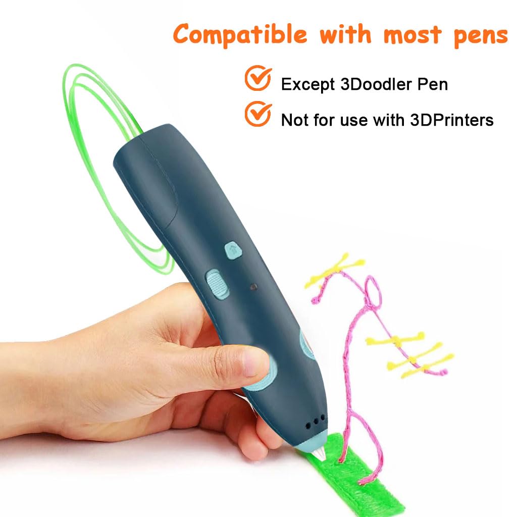 HASTHIP 3D Pen Filaments 10 Rolls 32.8ft Each for 3D Drawing with Low Temperature PCL | 10 Colors