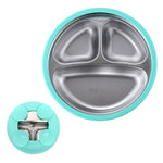 HASTHIP Kids Food Plate for Toddlers with Strong Suction Cups featuring 3 Compartments | 6.2 in Stainless Steel