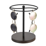 HASTHIP Sunglasses Organizer for 12 Pairs with Weighted Wooden Base and Iron Frame | Black