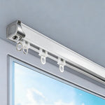 HASTHIP® 3Pcs Curtain Track Rail for Ceiling,Curtain Sliding Rail Track 3.3ft per One,Smooth and Silent Channel Kit with Hooks & Rollers Durable PP Window Drapery for Home
