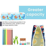 HASTHIP® 6pcs Girls Pencil Pouch Set - Large Capacity Colorful Space Bear Print Pen Case with Zipper