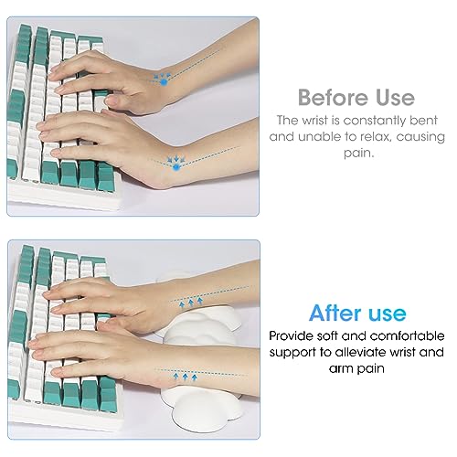 HASTHIP® Desktop Computer Typing Wrist Rest Keyboard Wrist Rest Fatigue Relief Arm Rest for Typing Non-Slip Base Wrist Rest Ergonomic Design Creative Bubble Memory Foam PU Wrist for Typing, Gaming