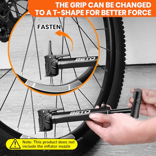 HASTHIP® Bicycle Pump, Portable Mini Bike Pump, with Mounting Bracket and 3 Air Valve Nozzle Manual Bike Pump, Lightweight Bike Tyre Pump for Road, Mountain & BMX Bike and Ball