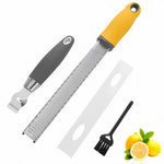HASTHIP® 13inch Lemon Zester & Cheese Grater - 4 in 1 Grater Stainless Steel Blade Protective Cover for Parmesan Cheese, Lemon, Ginger, Garlic, Vegetables, Fruits, Dishwasher Safe