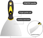 Putty Scrapers, Putty Knives, Putty Knife Set, Spackle Metal Scraper Tool for Drywall Finishing, Plaster Scraping, Decals, and Wallpaper (4 Pack, 5", 4", 3", 1.5" Wide)