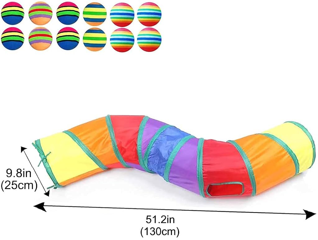 HASTHIP® Túnel para Gatos Interior y Exterior,Juguete Interactivo para Mascotas,Túnel Plegable y Espacioso con Ventanas Cama de Juego Gatos Gatitos Cachorros Conejos (2 Vías)
